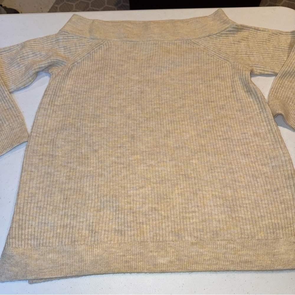 Lane Bryant Beige Sweater Women's 10 12 New with tags Boat Neck Knit long slv